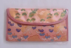 Vintage 1980's Oriental Brocade Trifold Wallet Floral NIP #56 - Picture 1 of 5