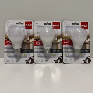 LED 3 Pack RCA 6W LED 40W Equivalent Light Bulbs 3000K Energy Saving LOT NEW - Picture 1 of 3