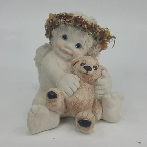 Cast Art Industries Dreamsicles Kristin '94 Angel holding Teddy Bear 4"  LGHKE - Picture 1 of 9