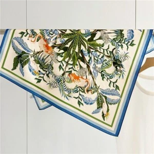 Flamingo Print Mulberry Seide Schal Schal Kerchief Krawatte Haarband 26" Blau - Bild 1 von 10