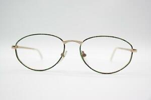 Vintage Eschenbach 6353 Gold Grün Oval Brille Brillengestell eyeglasses NOS