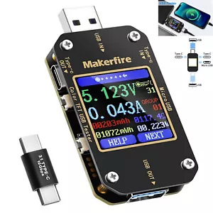 MakerHawk USB C Power Meter Tester LCD Display Multimeter Voltmeter Ammeter new - Bild 1 von 10