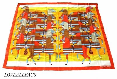 Auth HERMES COTTON SCARF 180cm x 150cm ROCOBAR  - Red BNIB - Image 1 of 2