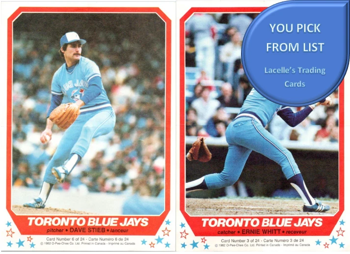 1982 O-Pee-Chee OPC - Mini póster de béisbol Toronto Blue Jays - U-Pick de la lista Foto 1 de 1