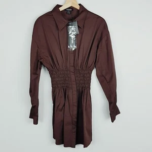 MOSSMAN Womens Size 12 Chocolate The Shadow Mini Dress NEW + TAGS RRP$250 - Picture 1 of 9