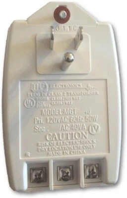 Fuente de alimentación transformador terminal tornillo MGT-1240 Clase II 12 voltios CA 40VA UL/CSA Foto 1 de 2