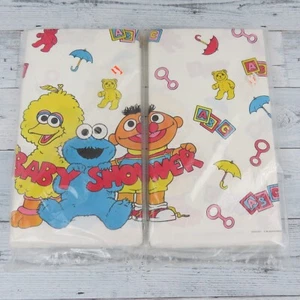 2 Vtg Contempo Sesame Street Baby Shower Party Table Cover Tablecloth - Picture 1 of 14