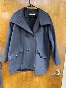 Women Opening Ceremony" charcoal gray double breasted jacket. Size SM. DEFECT - Picture 1 of 2