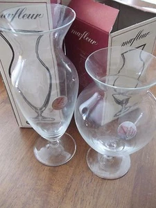 Neu ~ 2 Stück ~ Deutschland ~ Kristallerie Zwiesel ~ 8,5" & 7" Mafleur Vase - Bild 1 von 9