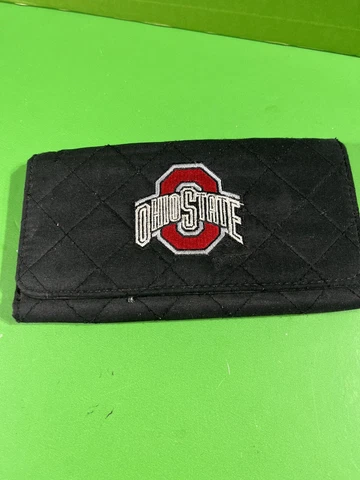 Ohio State Buckeyes Wallet Checkbook Style embroidered Logo Name black Cover