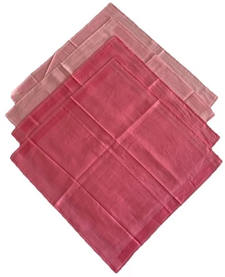 4 Pc Pink Cotton Handkerchief /Pocket Squares - Image 1 of 4