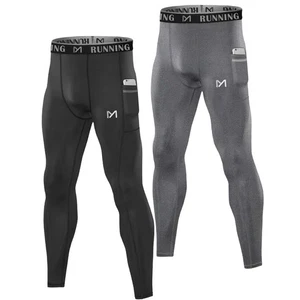 2 Pack Men's Compression Pants Baselayer Running Tights Leggings for Sports Gym - Picture 1 of 13