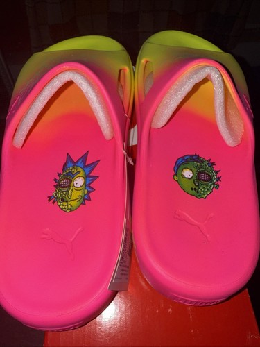 MBT Puma Shibui Cat MB.02 Rick & Morty Slide Giallo Rosa Glo Verde Uomo Taglia 12