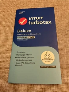 Intuit Turbotax Deluxe 2024 Federal & State BRAND NEW - Picture 1 of 3