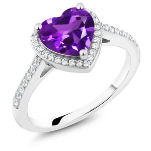 925 Sterling Silver Amethyst Engagement Ring For Women (1.61 Cttw, Gemstone - Picture 1 of 3