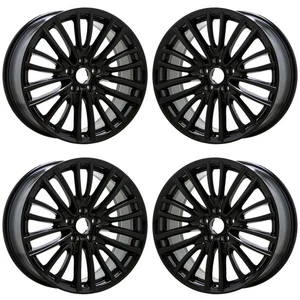 18" Alfa Romeo Giulia Gloss Black wheels rims Factory OEM set 58160 EXCHANGE - Picture 1 of 8