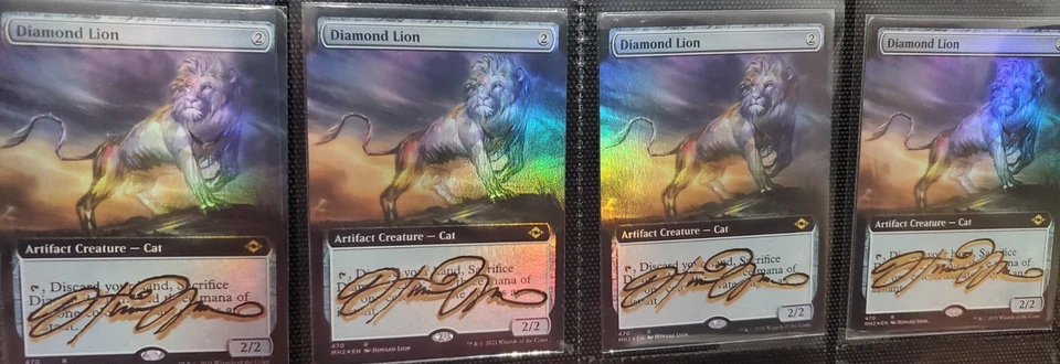 MTG 4 X FOIL DIAMOND LION SHADOW SIGNED BY ARTIST - Image 1 of 1