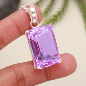 Lila Topas Anhänger 925 Sterling Silber Anhänger Edelstein Schmuck 85,20 ct - Bild 1 von 6