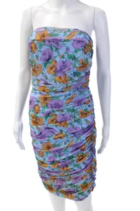 Veronica Beard Damen Bodycon Midi Blumen Kleid hellblau ärmellos Größe 6 - Bild 1 von 7