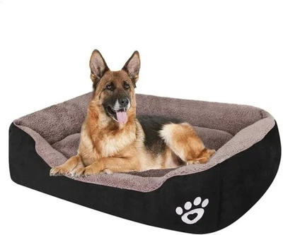 Dog Bed Cat Beds Soft Washable Fleece Puppy Cushion Warm Pet Basket Large Dog - Image 1 of 4