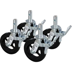 MetalTech 8-inch Cast Iron and Rubber Heavy-Duty Caster Wheels with Double-Lock - Picture 1 of 9