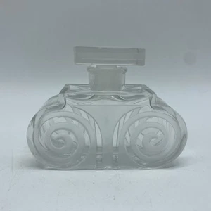 Mini bottiglia profumo vintage vetro artistico trasparente smerigliato art deco miracolo lenticolare - Foto 1 di 8