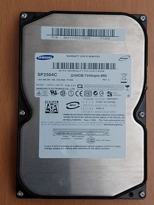Festplatte HD Samsung SP2504C, 250GB, 7200U/min, SATA, 8MB, 3.5"  - Bild 1 von 3