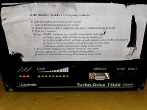 Leybold Vaccum TD20 Turbo Drive Classic 800075V0005 TD 20 Tested Working - Picture 1 of 15