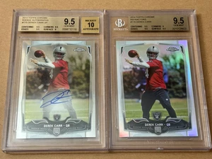 2014 Topps Chrome Derek Carr #115 AUTO RC + Bonus Refractor BGS 9.5 Gem Mint - Bild 1 von 2