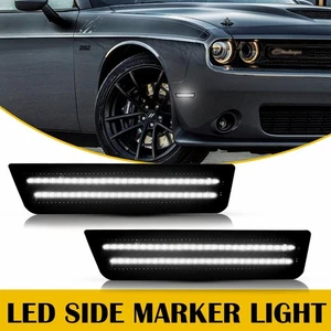 For 08-14 Dodge Side Challenger LED Marker Light Signal Front Fender Lamp White - Foto 1 di 14