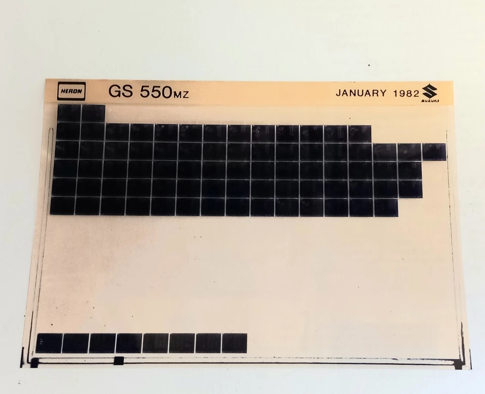 Suzuki GS 550 MZ( KATANA) Spare Parts List Microfiche (Jan 82) - Image 1 of 1
