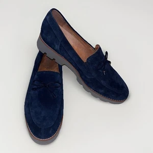 Vionic Loafer Finley Blue Suede Shoe Women’s Size 9 Arch Support Cushioning - Picture 1 of 10