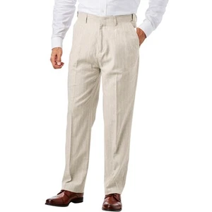KingSize Men's Big & Tall Linen Blend Plain Front Dress Pants - Picture 1 of 9
