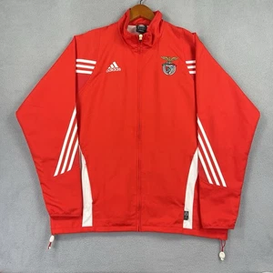 SL Benfica Adidas Jacke Herren XXL Rot Full Zip Fußball Warm Up Sport Lisboa - Bild 1 von 13