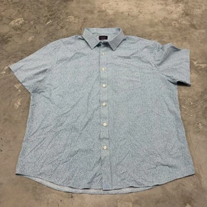 Camicia Untuckit Stampa All Over S/S Uomo 2XL Bottoni Blu Fortia Performance - Foto 1 di 7
