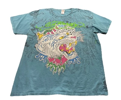 Camiseta Ed Hardy Por Christian Audigier Vintage Y2K 2000’s Camiseta Doble Cara XL Foto 1 de 4