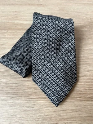 Nautica Brown and Blue Geometric Designer Silk Tie - Image 1 of 4