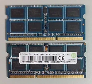 2x Notebook RAM 4GB 2Rx8 PC3-12800S So-Dimm DDR3 RAMAXEL RMT1360ED58E9W-1600 - Bild 1 von 1