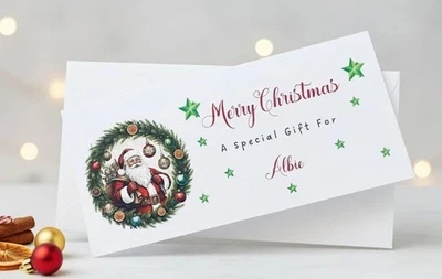 UTOPIA CARDS Christmas Money Wallet with Envelope Personalised Gift Card Holder Voucher Cash