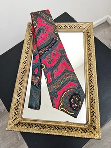 Neck Tie VTG Polo Ralph Lauren Silk Gabardine Paisley Print England 54" x 4" - Picture 1 of 5