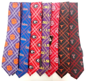 NCAA Men's Plaid Neck Tie Collegiate by Eagle Wings - Picture 1 of 15