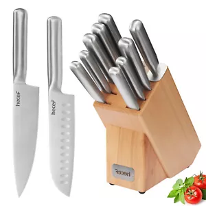 10Tlg Profi Messerblock Set mit Messer Schärfer Deutschem Edelstahl küchenmesser - Bild 1 von 13