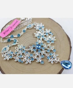 Set Schmuck Betsy Johnson Anhänger Strass Braut Wassertropfen Ohrringe Halsketten - Bild 1 von 4