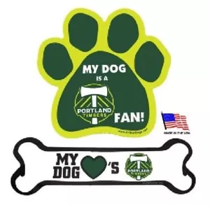 Portland Timbers Car Magnet Set; Bone 7 In x 2.25 In; Paw 5.5 In x 5.5 In - Picture 1 of 1