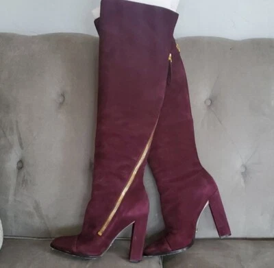 Donna Karan Ariela Borgoña Gamuza Sobre la Rodilla Botas Foto 1 de 4