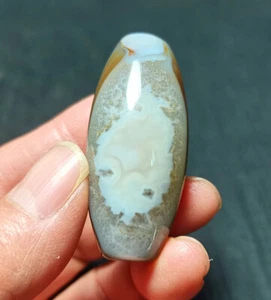 TOP 28.8G Natural Gobi Agate Eyes Agate Silk Banded Agate Healing B489 - Imagen 1 de 14