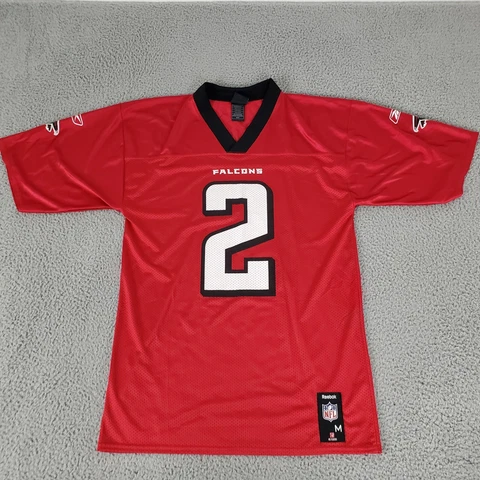 Atlanta Falcons Jersey Men Medium Red 2 Matt Ryan Reebok Nylon NFL Logo Cover