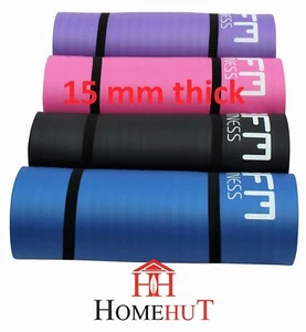 Yoga Mat Pilates Gym Exercise Large 15 mm X 1.9 M Thick Strap - Picture 1 of 17