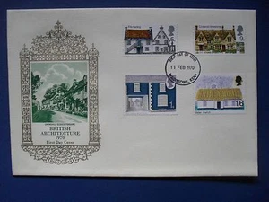 fdc  11th February 1970 Rural architecture, Snowshill Glos.,5d  9d  1/-  1/6d. - Picture 1 of 1