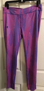 Under Armour Heatgear Girls Purple Pink Fitted Legging Sz YXL NEW - Picture 1 of 7